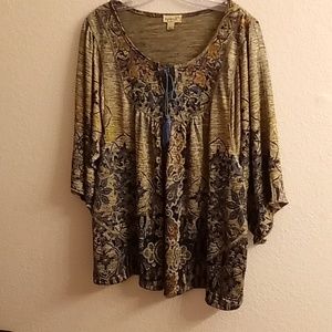 NEW One World Boho Hippie Cottagecore Size XL Multi Colors A26